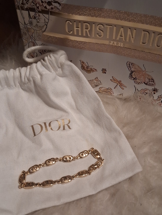 Dior Jewelry - Authentic Christian Dior Vintage Gold Link Logo Bracelet Women’s Jewelry